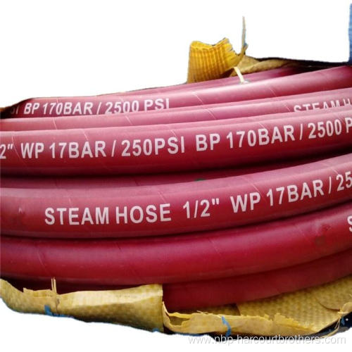 Cotton thread braid reinforced rubber hose steam pipe